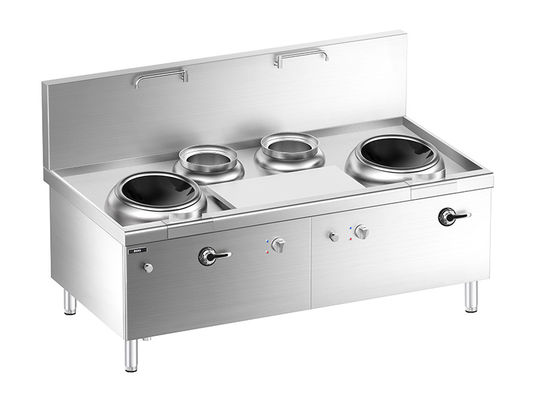 jakość  Floor Chinese Induction  Double-wok  and Double Bain Marie  Stove with Cabinet fabryka